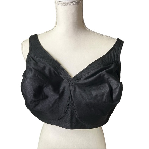 GLAMORISE SPORT womens black full figure wirefree athletic bra size NWOT - Picture 8 of 10